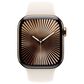 Apple Watch Series 10 GPS + Cellular 42mm Gold Titanium Case with Starlight Sport Band - S/M, , large