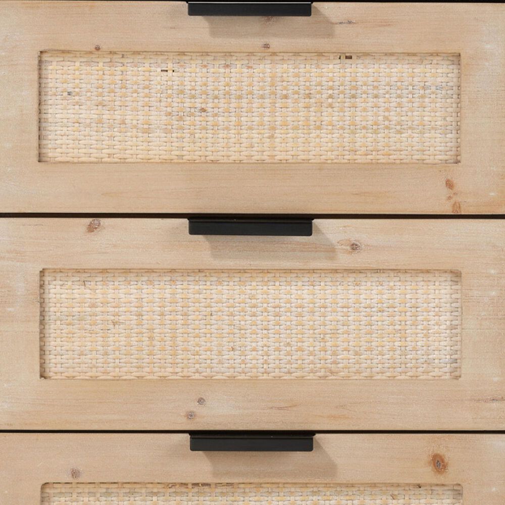 Splendor Living Oakton 3-Drawer Side Table in Natural and Black, , large