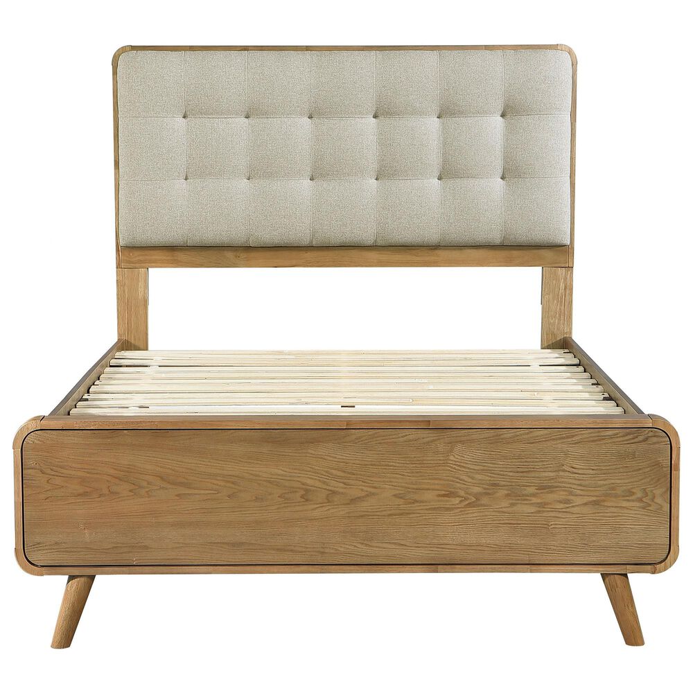 Pacific Landing Robyn Full Upholstered Platform Bed in Cool Biege and Light Ash, , large