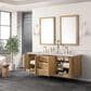James Martin Vanities Laurent 72" Double Bathroom Vanity in Light Natural Oak with 3 cm Lime Delight Quartz Top and Rectangular Sinks, , large