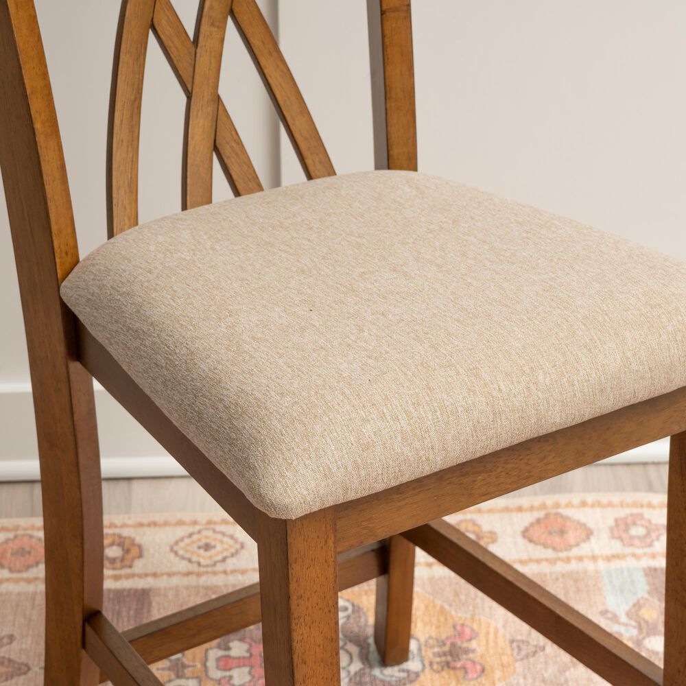 Linon Home Decor Maggie Counter Stool in Brown (Set of 2), , large