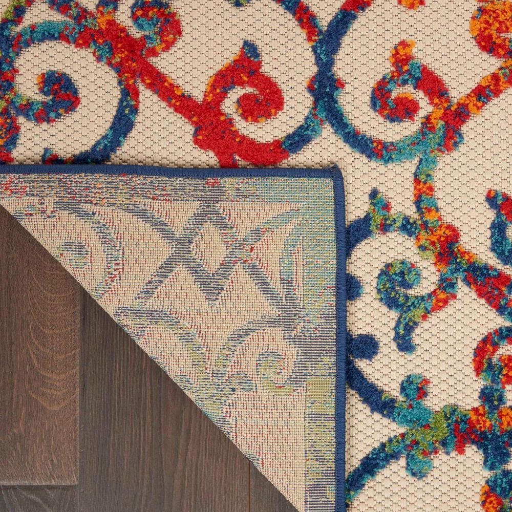 Nourison Aloha Damask 2&#39;3&quot; x 12&#39; Multicolor Indoor/Outdoor Runner, , large
