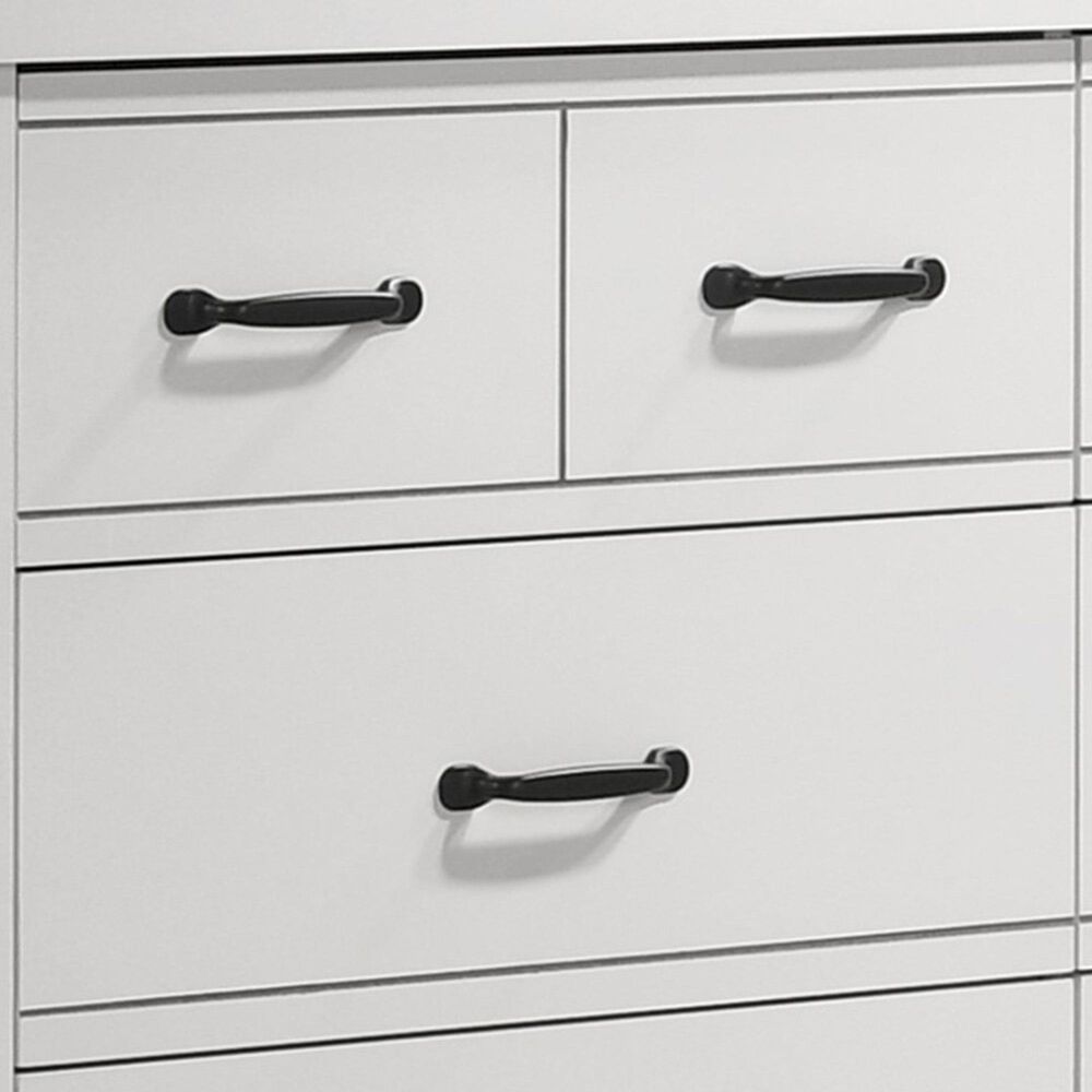 HOMLUX Cassini 6-Drawer Dresser with Black Handles in White, , large
