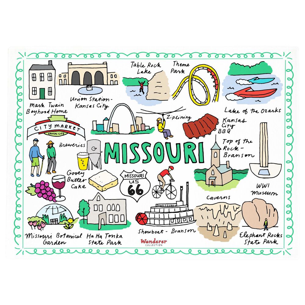 1 Brilliant Gift Wanderer Missouri Dish Towel in White, , large