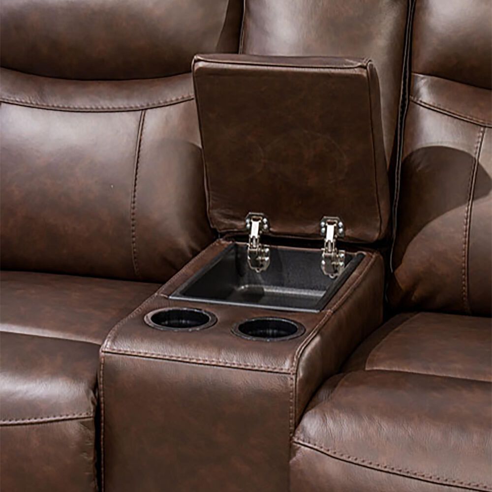 Ashley Gravier Power Reclining Loveseat with Console and Adjustable Headrest in Cordova, , large