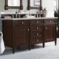 James Martin Vanities Brittany 60" Double Bathroom Vanity in Burnished Mahogany with 3 cm Eternal Jasmine Pearl Silestone Top, Rectangular Sinks and FreePower Wireless Charger, , large