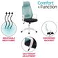 CorLiving Workspace Office Chair with White Frame in Teal and Black, , large