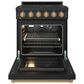 Thor Kitchen Gordon Ramsay 4.6 Cu. Ft. Professional Liquid Propane Range with Bronze Handle Kit in Black, , large