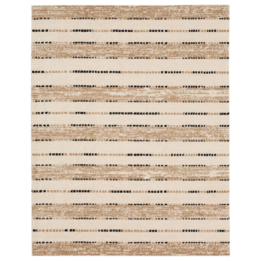 Karastan Traverse Lanes 2" x 8" Tan Runner, , large