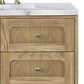 James Martin Vanities Laurent 36" Single Bathroom Vanity in Light Natural Oak with 3 cm Carrara White Marble Top and Rectangular Sink, , large