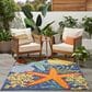 Nourison Aloha ALH24 7"10" x 10"6" Navy and Multicolor Indoor/Outdoor Area Rug, , large