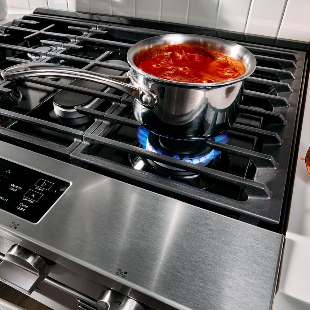 Whirlpool 30" Smart Gas Range with Air Cooking Technology in Fingerprint Resistant Stainless Steel, , large