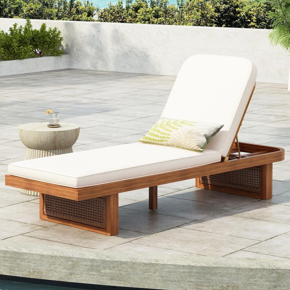 Hearth and Haven Outdoor Lounge Chair in White, , large