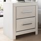 Ashley Zuraleus 2-Drawer Night Stand in Matte White and Chrome, , large