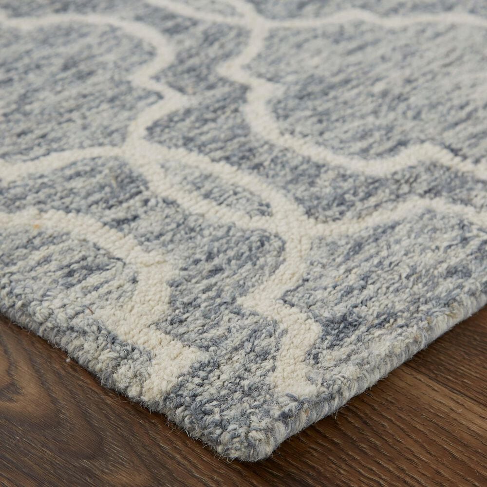 Feizy Belfort Geometric 9&#39; x 12&#39; Gray and Ivory Area Rug, , large