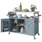 HOMLUX 50" Outdoor Kitchen Island in Grey Blue and Stainless Steel, , large