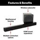 Furrion Aurora 75" Class Partial Sun 4K LED UHD - Outdoor Smart TV with 2.1 Soundbar System in Black, , large