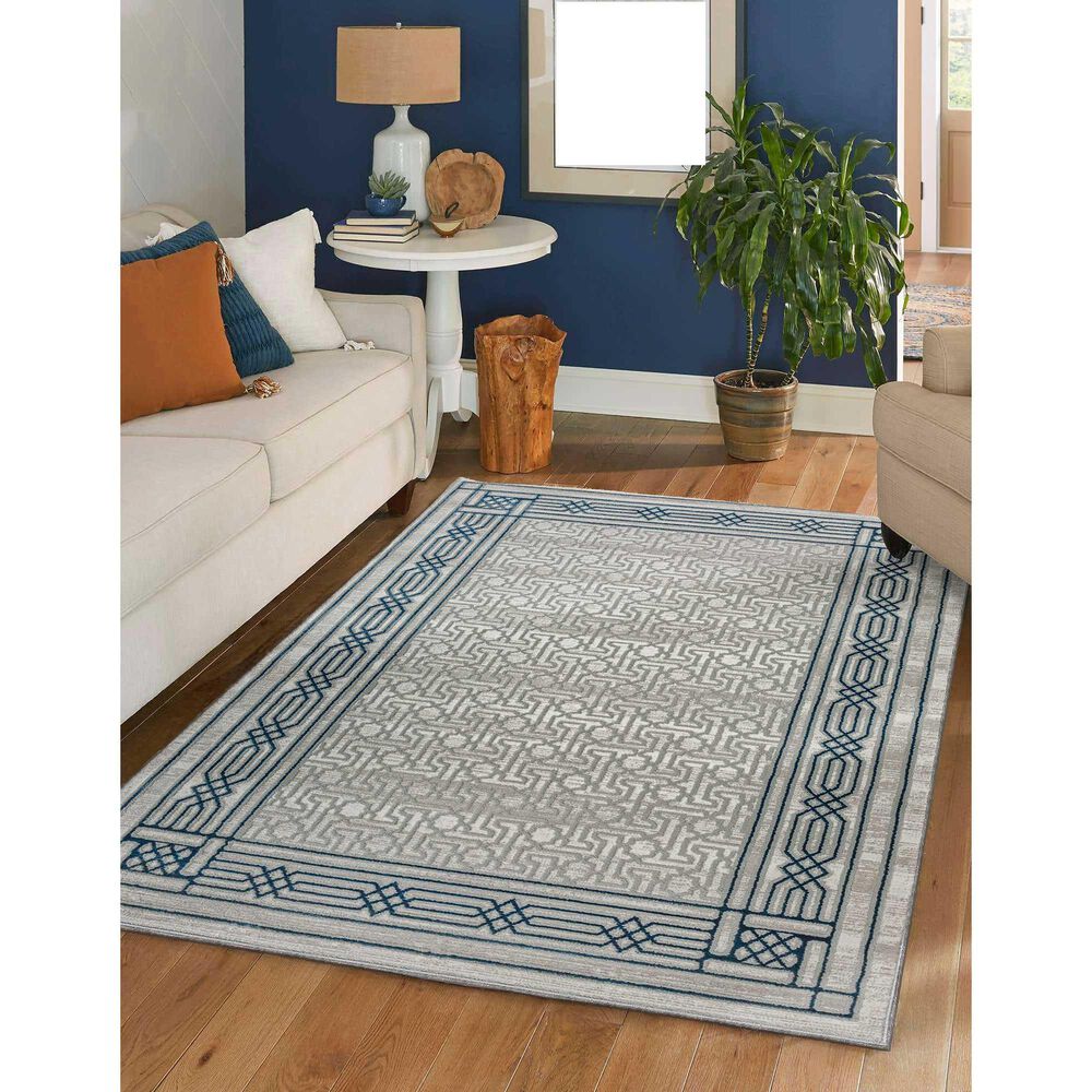 Radici USA Davide Southwestern 3&#39;3&quot; x 4&#39;11&quot; Blue Area Rug, , large