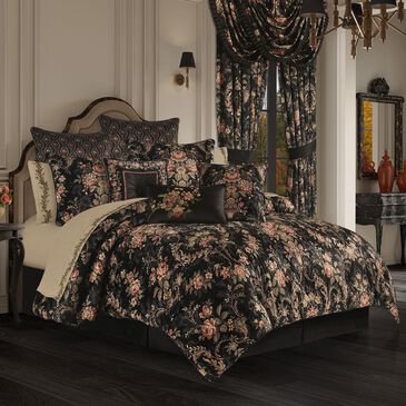 J. Queen New York Chanticleer 4-Piece Queen Comforter Set in Black, , large
