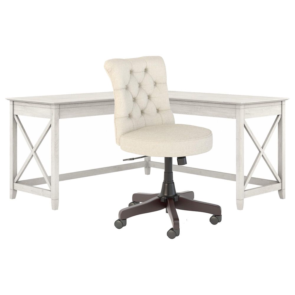 Bush Key West 2-Piece Desk Set with in Linen White Oak, , large