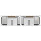 James Martin Brittany 84" Double Bathroom Vanity in Bright White with 3 cm Eternal Jasmine Pearl Top, Rectangular Sinks and FreePower Wireless Charger, , large