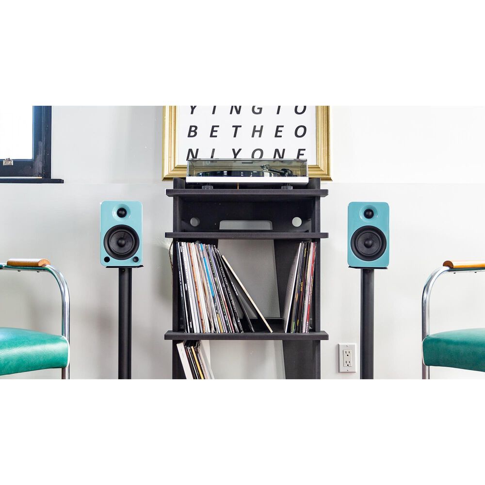 Kanto 26" Bookshelf Speaker Swiveling Floor Stands in Matte Black (Set of 2), , large