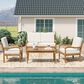 HOMLUX 2-Piece Outdoor Loveseat and Coffee Table Set in Beige, , large