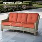 HOMLUX Outdoor Wicker Conversation Sofa in Orange, , large