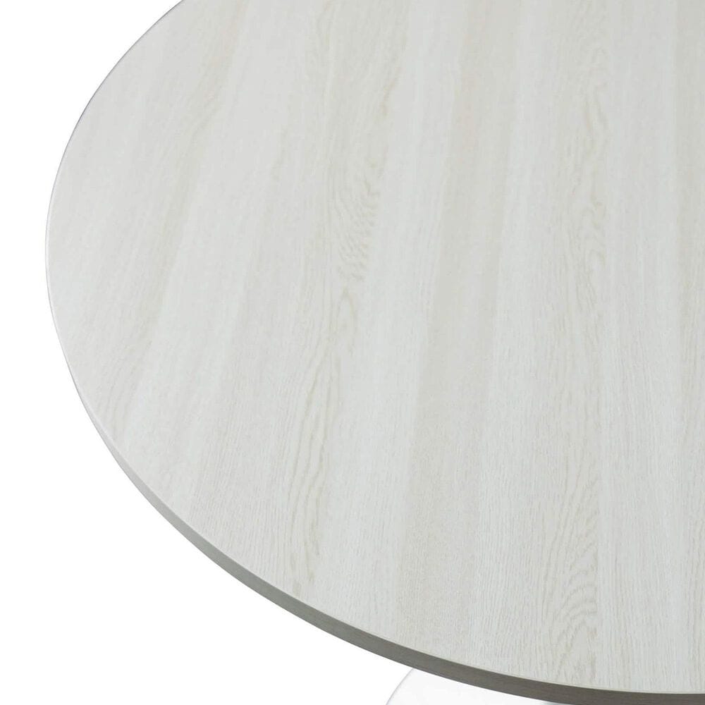 Leisuremod LeisureMod Verve Collection Modern Bar Height Table White Base with 27 Round Light Natural Wood MDF Top, , large