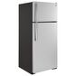 GE Appliances 17.5 Cu. Ft. Top Freezer Refrigerator with Edge-to-Edge Glass Shelves in Stainless Steel, , large