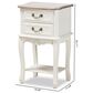 Baxton Studio Amalie 2-Drawer End Table in White and Oak, , large