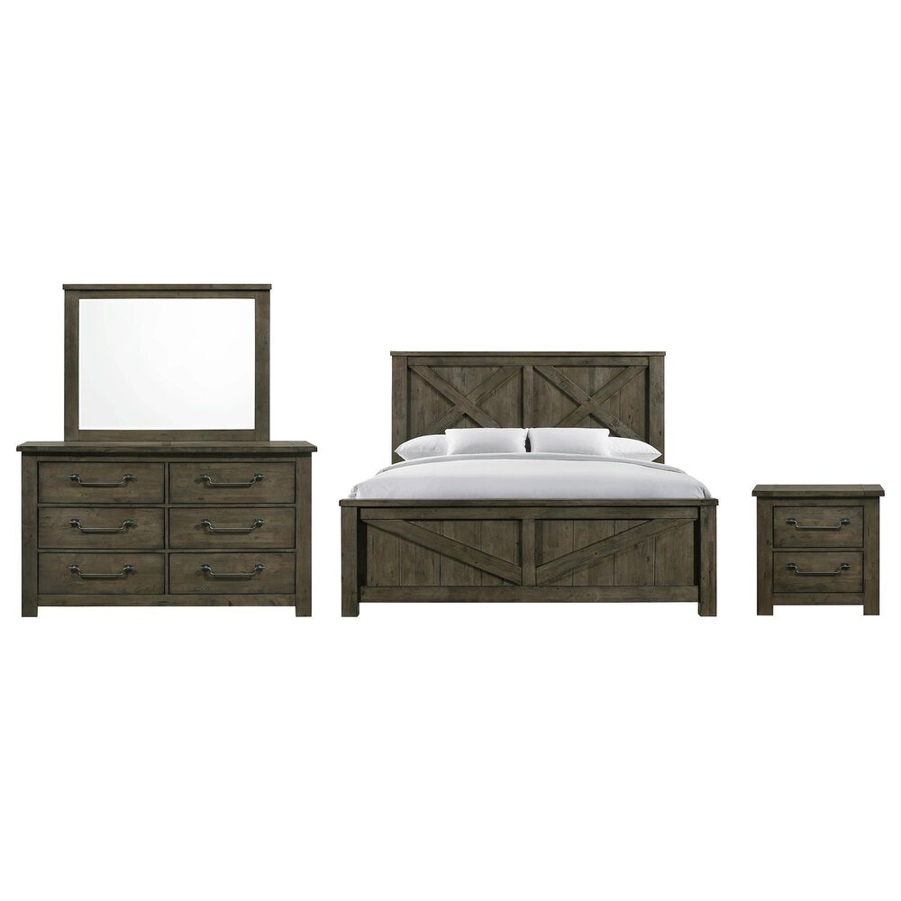 Mayberry Hill Maverick 4 Piece Queen Bedroom Set in Rustic Brown, , large