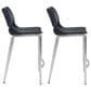 Zuo Modern Ace Counter Stool in Black and Silver (Set of 2), , large