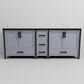 Lexora Home Ziva 84" Double Bathroom Vanity in Dark Grey with 2 cm White Cultured Marble Top and Rectangular Sinks, , large