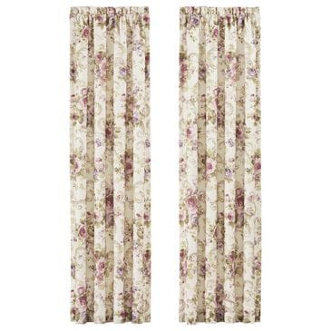 Royal Court Chambord 84" x 41" Window Panel Pair in Deep Plum, Lavender, Rose, Taupe and Green, , large