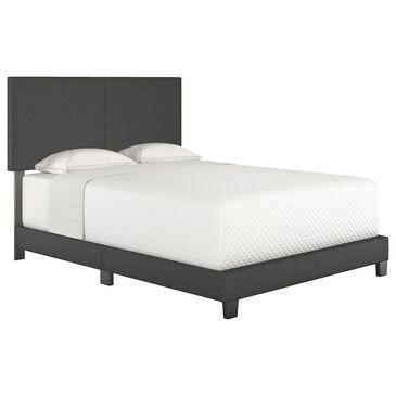 Accent Milan Queen Upholstered Bed in Black, , large