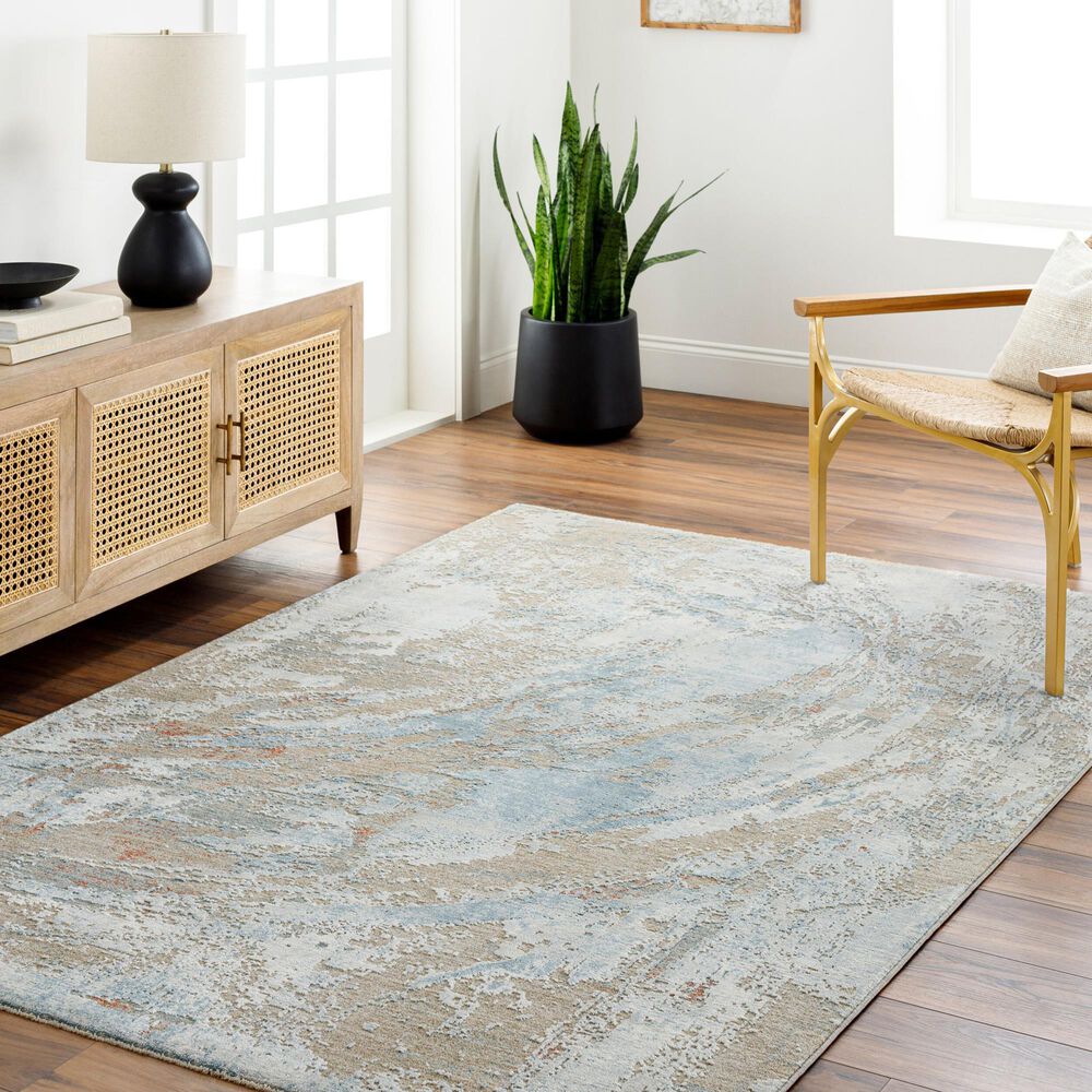 Surya Brunswick Cream, Tan, Taupe, Light Slate, Blue and Seafoam 10&#39; x 13&#39;11&quot; Area Rug, , large