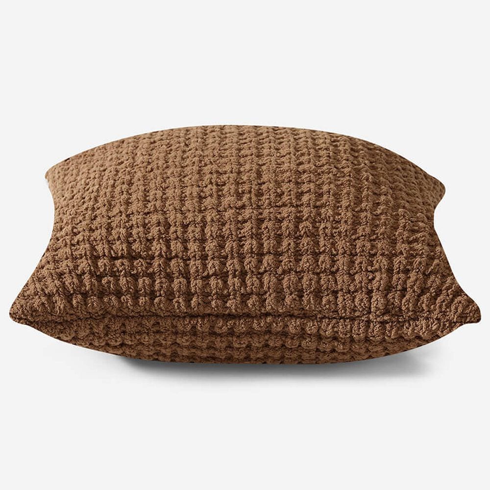 Sunday Citizen Snug Waffle 20&quot; Square Throw Pillow in Chestnut, , large