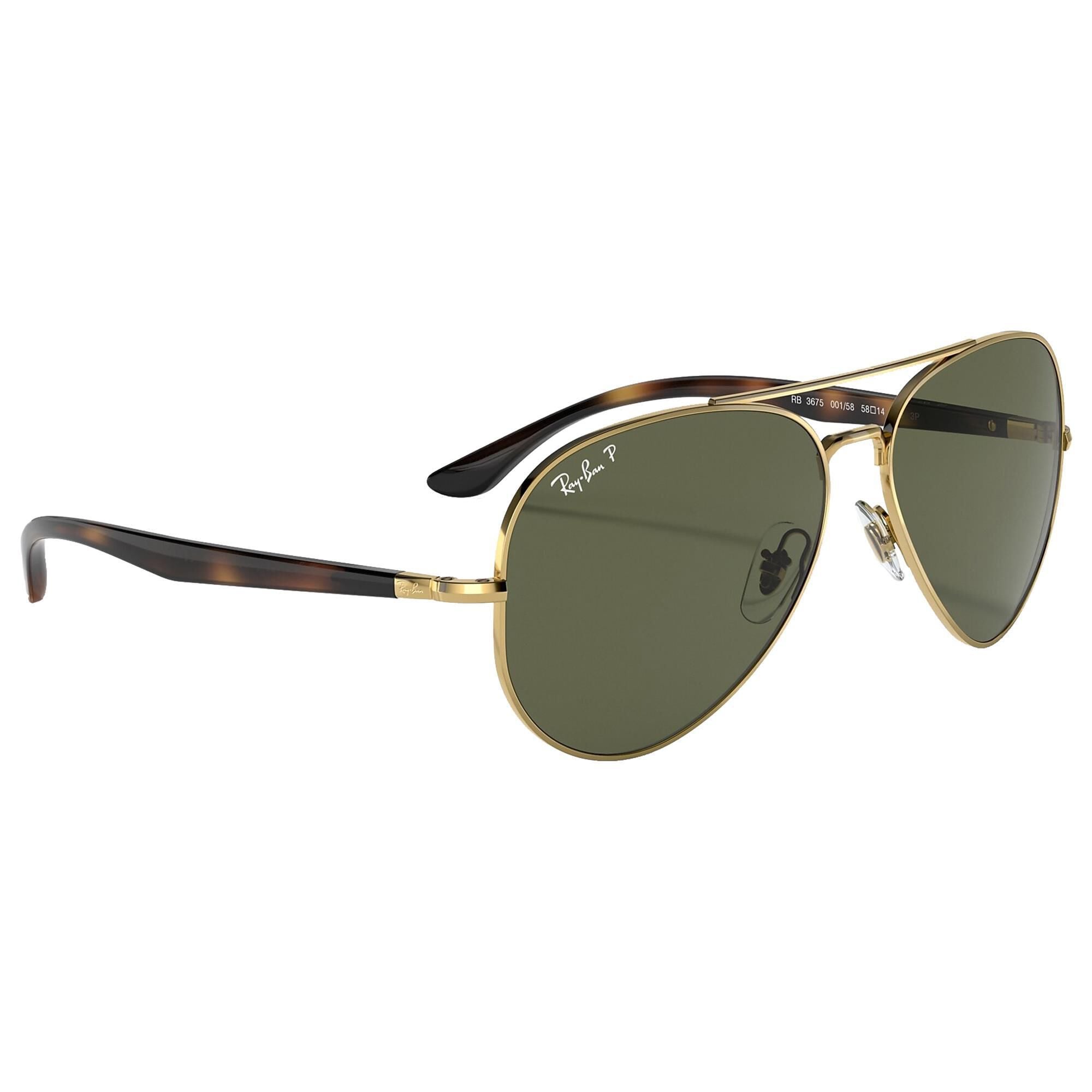 Ray Ban Sunglasses with Green Lenses in Polished Gold NFM