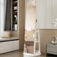 GigaCloud Swivel Jewelry Cabinet with Full Length Mirror and Locking Mechanism in White, , large