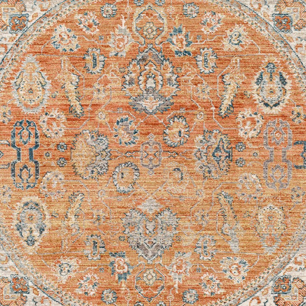 Surya Carlisle CSI2317 5&#39;3&quot; Round Brick Red, Off-White, Medium Gray, Olive, Dark Blue and Dark Brown Area Rug, , large