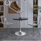 Leisuremod LeisureMod Verve Collection 27 Round Dining Table, Brushed Chrome Base with Black MDF Top, , large