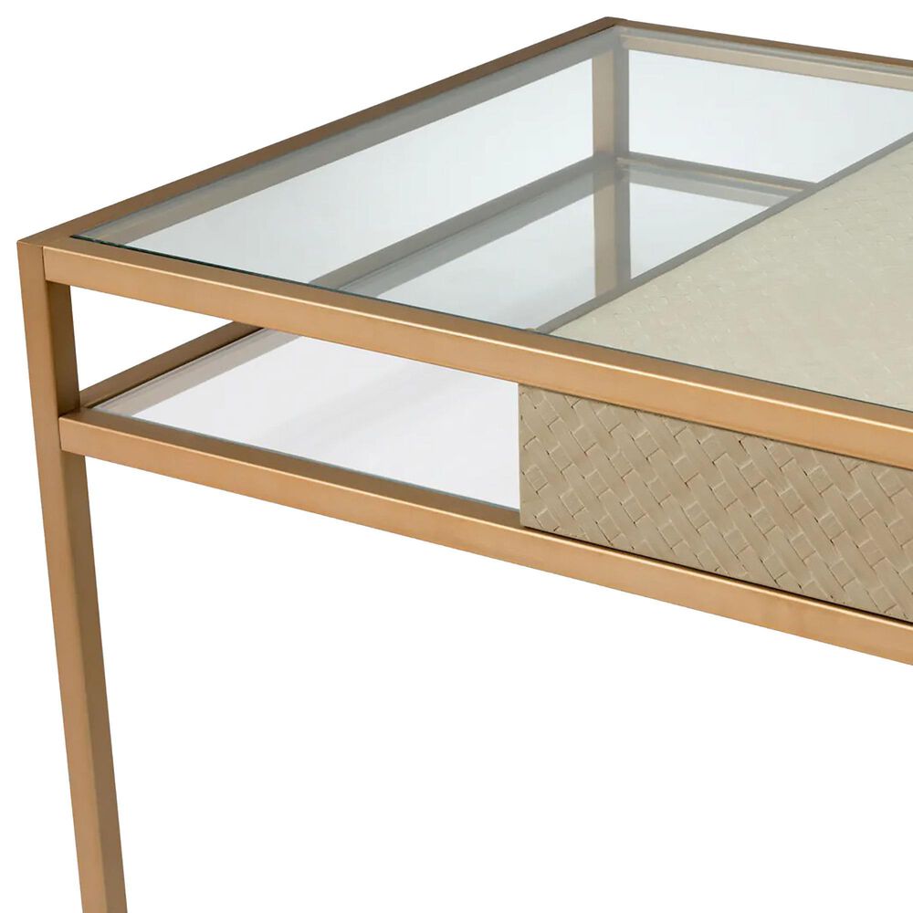 EICHHOLTZ Napa Valley Writing Desk in Brushed Brass and Clear, , large