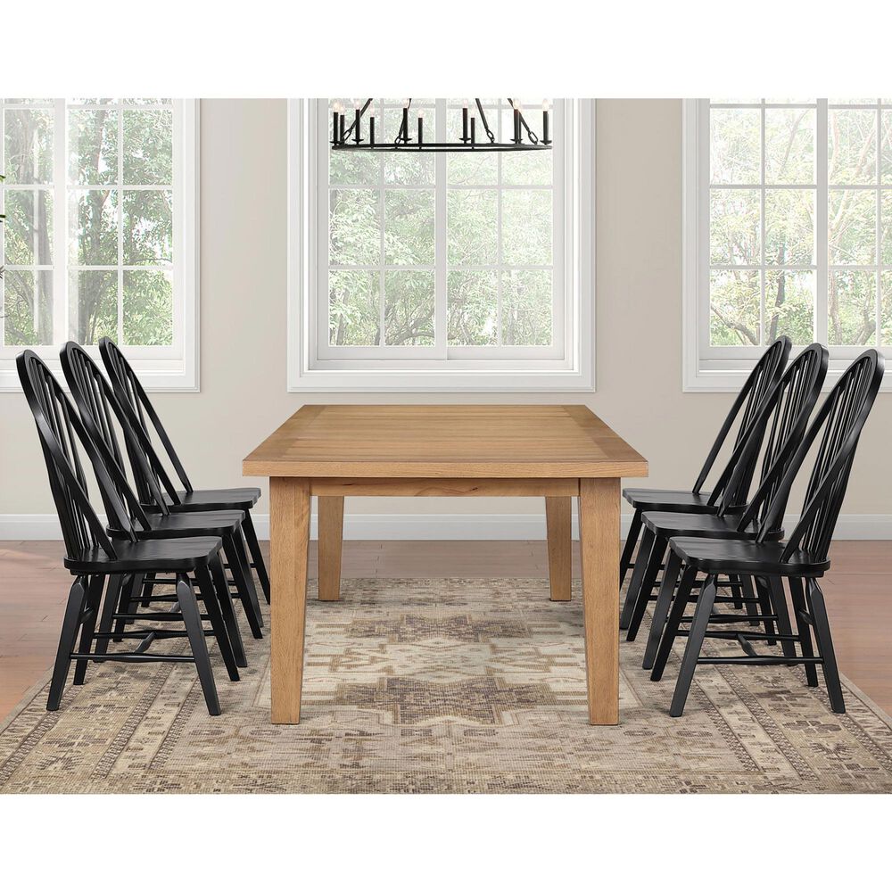 Crystal City Sommerset 7-Piece Rectangular Dining Set in Natural Oak and Black, , large