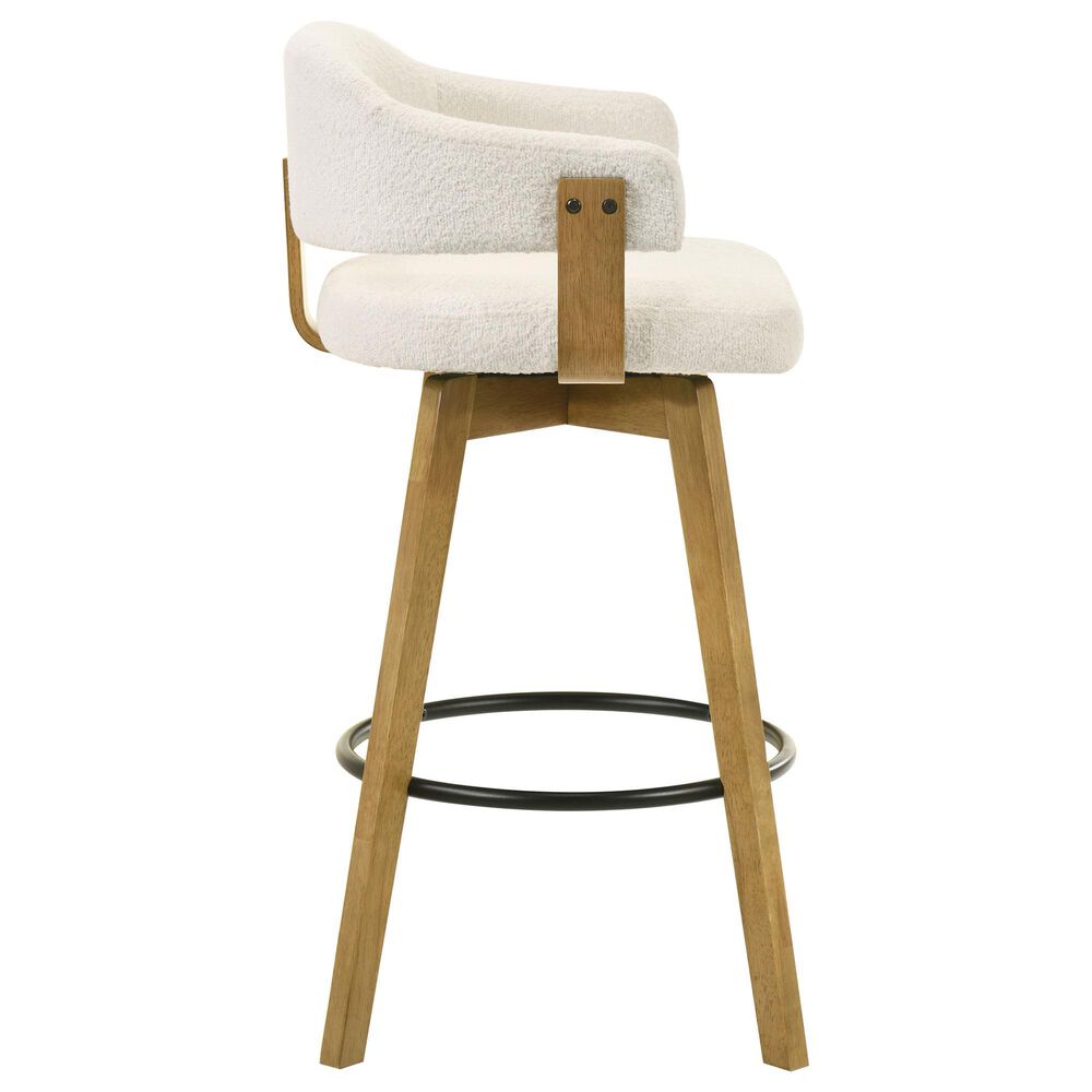 Armen Living Callah Swivel Bar Height Stool in Amber Glow, , large