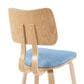 Armen Living Jaguar Side Chair with Light Blue Upholstery in Oak, , large
