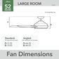 Hunter 52" Malden Matte Black Ceiling Fan with LED Light Kit and Handheld Remote, , large