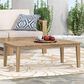 Hearth and Haven Outdoor Coffee Table with Slatted Top in Light Brown, , large