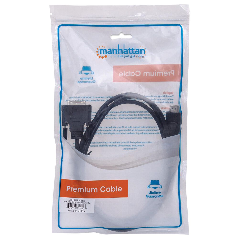 Manhattan 6&#39; HDMI to DVI-D Cable in Black, , large