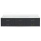 Lexora Home Castor 84" Double Bathroom Vanity in Black with 2 cm White Quartz Top and Rectangular Sinks, , large